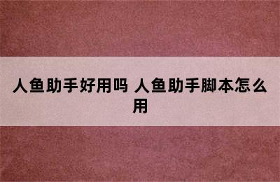 人鱼助手好用吗 人鱼助手脚本怎么用